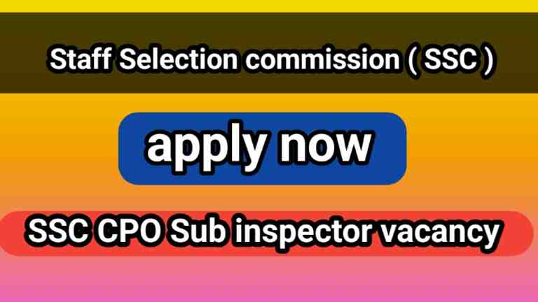 ssc cpo sub inspector online form